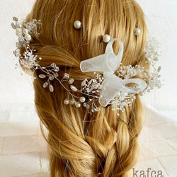 ★ 小枝珍珠系列Ⅰ 永生花婚禮婚禮新娘頭飾髮飾 第1張的照片