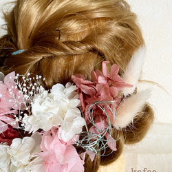 lovelyシリーズ#4 ♡結婚式 成人式 ウェディング  プリザーブドフラワー ドライフラワー 髪飾り 3枚目の画像
