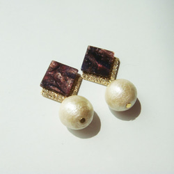 marble square × pearl pierce 4枚目の画像