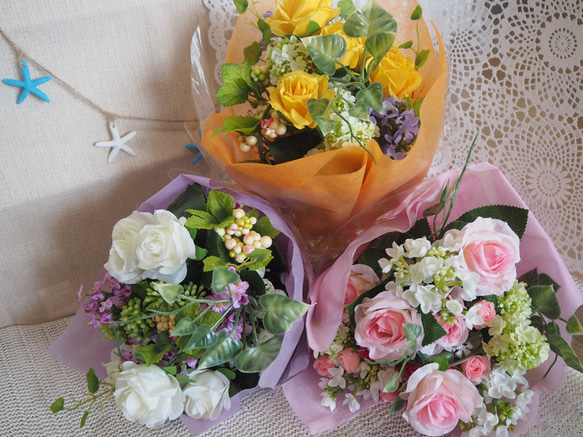 造花花束(ｵｰﾀﾞｰ受注制作)】あなただけのオリジナル花束作ります！造花 