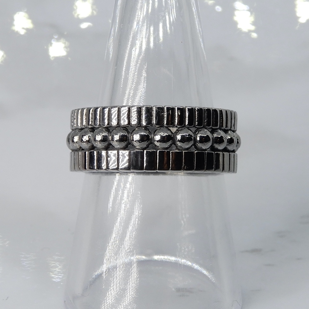 Triple Ring Black Silver