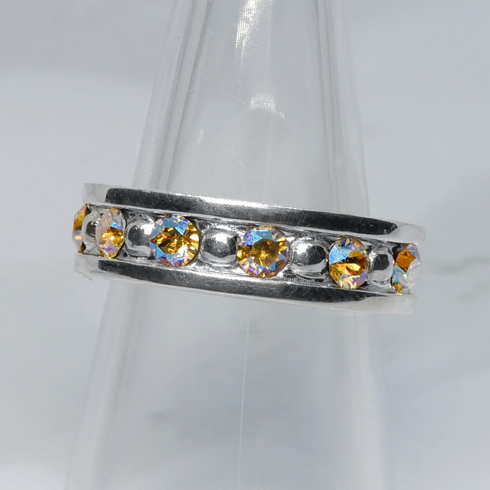 Stone＆Ball Ring【3】Silver  （トパーズ）