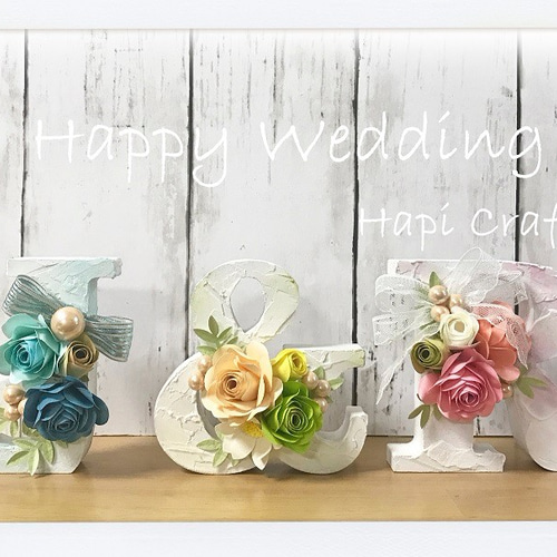 イニシャルフラワー〈3つセット〉ウエディング♡オブジェ ハンドメイド