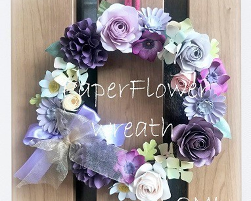 のんのん♡カーネーション♡パステル紫ローズ♡フラワーリース 35cm 華やかな胡蝶蘭とガーベラとカーネションのパステル