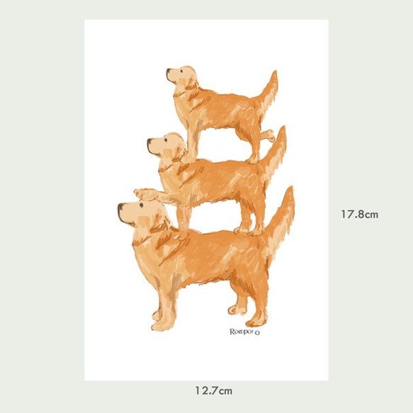 どうぶつを飾ろう。/ ゴールデンレトリバー３兄弟 　2Lサイズ / インテリア・ミニアート・犬グッズ・犬雑貨 2枚目の画像