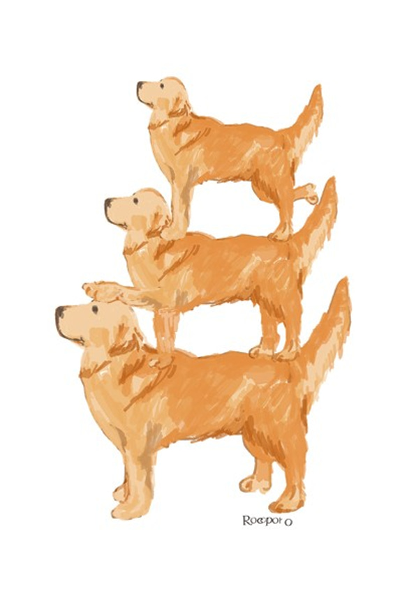 どうぶつを飾ろう。/ ゴールデンレトリバー３兄弟 　2Lサイズ / インテリア・ミニアート・犬グッズ・犬雑貨 3枚目の画像