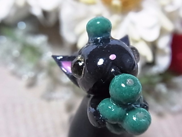 粘土にゃんこ（黒猫とすだち） 2枚目の画像