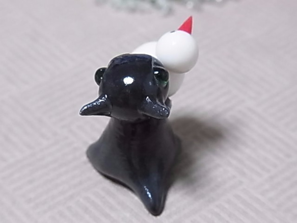 粘土にゃんこ（黒猫と雪だるま） 6枚目の画像