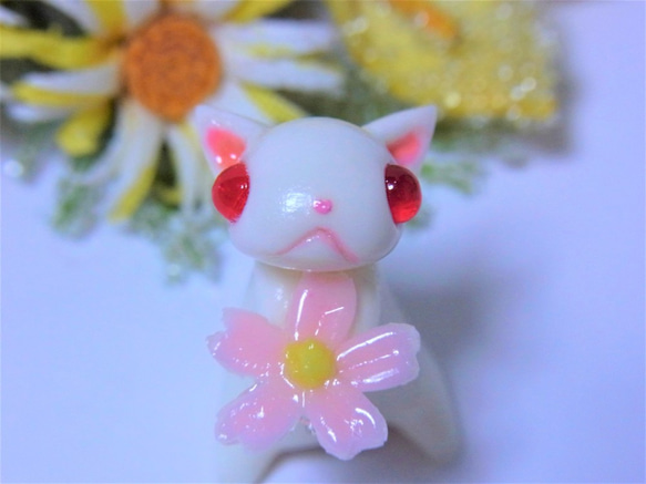 猫と桜（赤目にゃんこ） 1枚目の画像