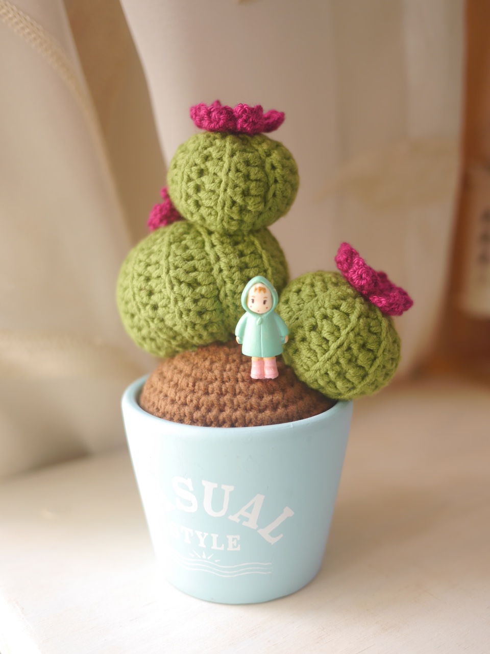 タッセルキーホルダー＊お花付きサボテンチャーム✨ハンドメイド✨ 122