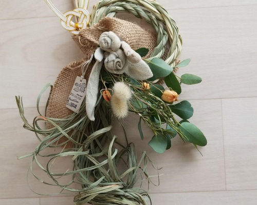 おレモングラスの和洋風リース 秋へ向うꎺ⠜レモングラスと実モノ 秋の