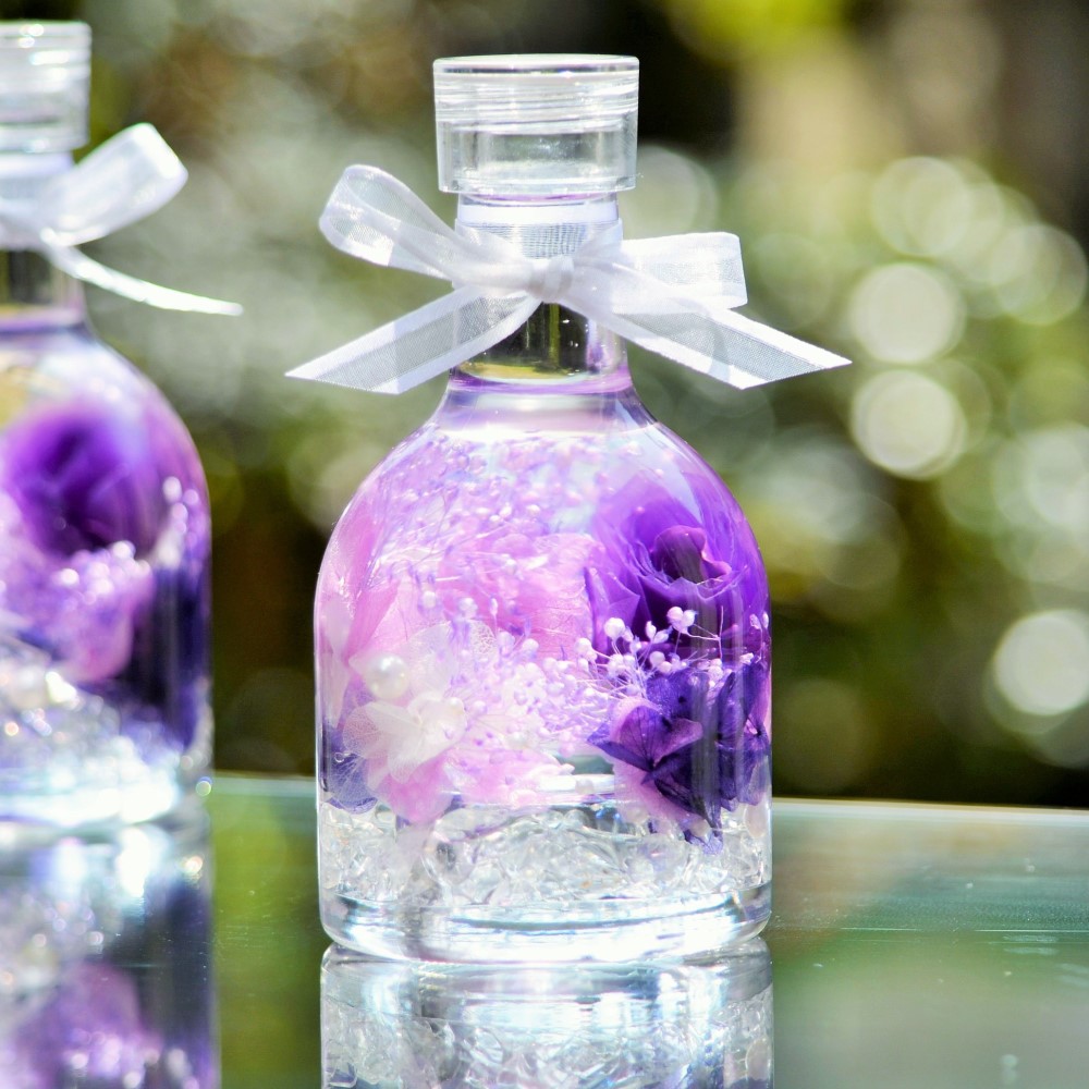 ◆ハーバリウム　381 紫色の大人bottle*.:。✿*゜ネコ瓶