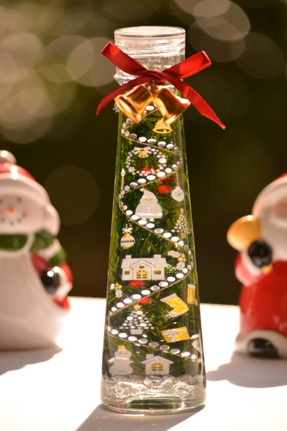 早割クリスマス２０２０☆彡クリスマスハーバリウムアート・クリスマスツリーS（LEDライト付き） 3枚目の画像