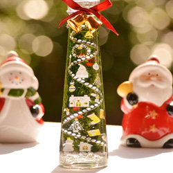 早割クリスマス２０２０☆彡クリスマスハーバリウムアート・クリスマスツリーS（LEDライト付き） 2枚目の画像