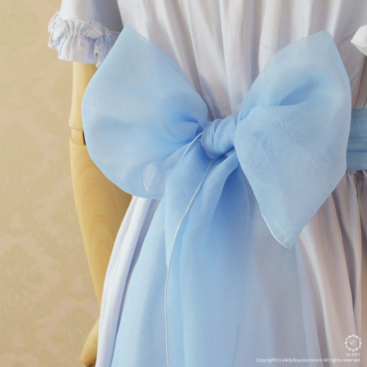 ネグリジェ☆プリンセス シモーヌ(ライトブルー) プレミアム綿100％（刺繍入りリボン付）