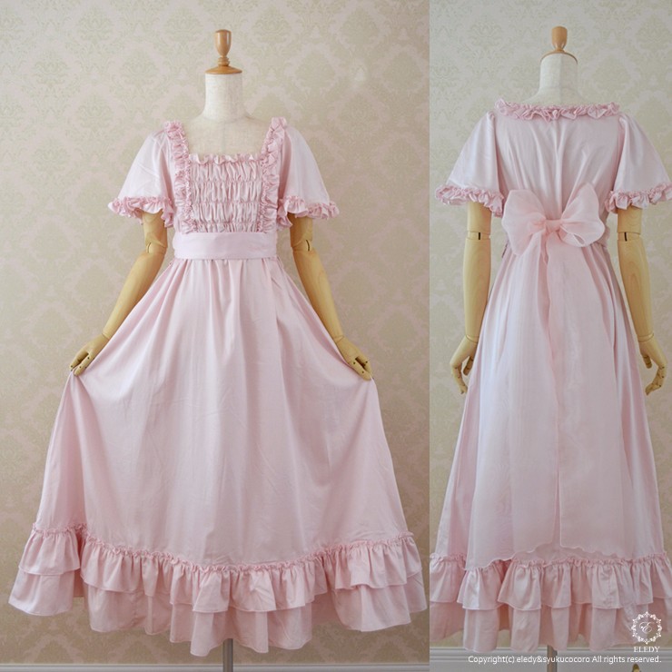 ネグリジェ☆プリンセス シモーヌ(ソフトピンク) プレミアム綿100％（刺繍入りリボン付）