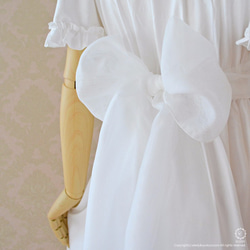 ネグリジェ☆プリンセス シモーヌ(ミルクホワイト) プレミアム綿100％（刺繍入りリボン付） 5枚目の画像