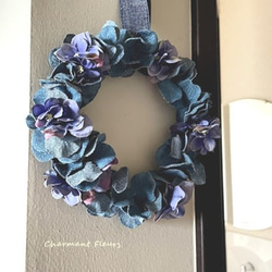 紫陽花のフリルリース【アーティフィシャルフラワー】 4枚目の画像
