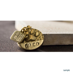 Qケーキレリーフシリーズ18Kゴールド - ペットハンドタグ - フット 7枚目の画像