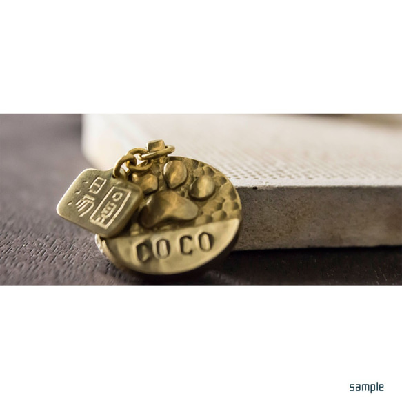 Qケーキレリーフシリーズ18Kゴールド - ペット手作りタグ - ボウ 6枚目の画像