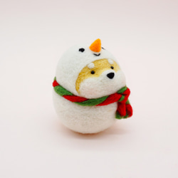 ウールフェルトチャイチャイスノーマンピンキーチェーンデコレーション冷蔵庫マグネットドッグクリスマスボール芝犬クリスマスオーナメン 2枚目の画像