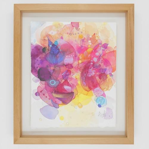 バラ（薔薇）・ローズの透明水彩画 白薔薇 花の絵 F6 原画