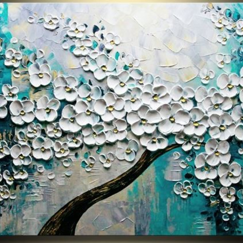 タイトル 拝啓(油絵、抽象画) （風景の油絵の装飾的な抽象的なイラスト 