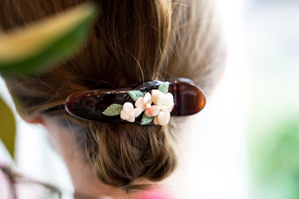 『 紫陽花のヘアクリップ 』 2枚目の画像