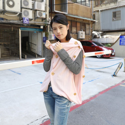 【7折】木釦針織衫 罩衫-粉色 (多變化 絹印) 第4張的照片