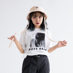 「MILES DAVIS」ver.5　ジャズTシャツ（写真家・内山繁氏コラボ）ホワイト　Lサイズ　WATERFALL 1枚目の画像