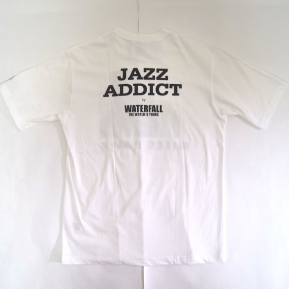 「MILES DAVIS」ver.5　ジャズTシャツ（写真家・内山繁氏コラボ）ホワイト　Lサイズ　WATERFALL 6枚目の画像