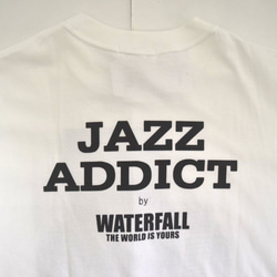 「MILES DAVIS」ver.5　ジャズTシャツ（写真家・内山繁氏コラボ）ホワイト　Lサイズ　WATERFALL 7枚目の画像