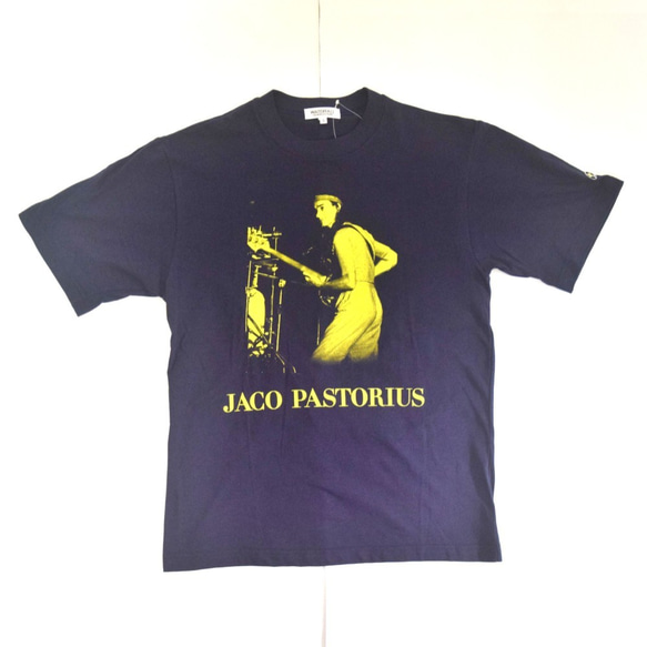 「JACO PASTORIUS」ver.8　ジャズTシャツ（写真家・内山繁氏撮）ネイビー　Lサイズ　WATERFALL 1枚目の画像