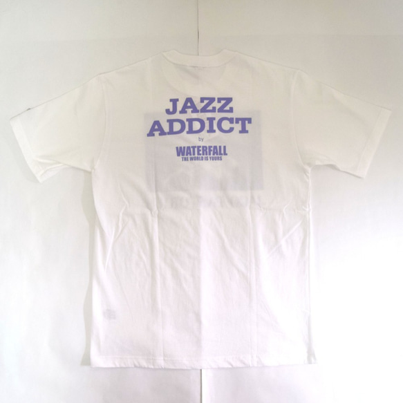 「JACO PASTORIUS」ver.6　ジャズTシャツ（写真家・内山繁氏撮）ホワイト　Sサイズ　WATERFALL 5枚目の画像