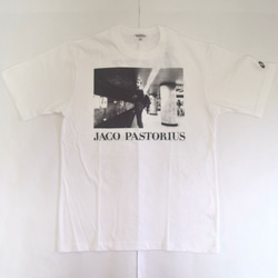 「JACO PASTORIUS」ver.5　ジャズTシャツ（写真家・内山繁氏撮）ホワイト　Lサイズ　WATERFALL 2枚目の画像