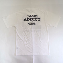 「JACO PASTORIUS」ver.5　ジャズTシャツ（写真家・内山繁氏撮）ホワイト　Lサイズ　WATERFALL 6枚目の画像