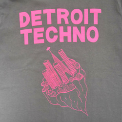 テクノ長袖Tシャツ「デトロイト（DETROIT TECHNO）」チャコール Lサイズ 秋 WATERFALLオリジナル品 3枚目の画像