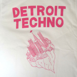 テクノ長袖Tシャツ「デトロイト（DETROIT TECHNO）」ホワイト Mサイズ 秋 WATERFALLオリジナル商品 3枚目の画像