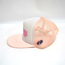 ロゴメッシュキャップ（レコードワッペン）　ホワイト×ピンク　F　ユニセックス　夏　WATERFALL　2021SS 3枚目の画像