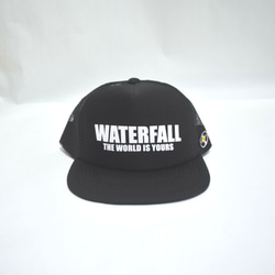 ロゴメッシュキャップ（レコードワッペン）　ブラック　F　ユニセックス　夏　WATERFALL　2021SS 復刻商品 1枚目の画像