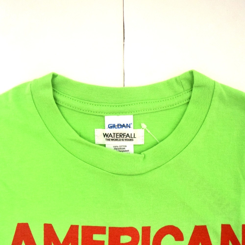 猫ツアーT「猫ベース」（レコードワッペン）　ライム　Sサイズ　夏　WATERFALLオリジナル　生産数量限定品