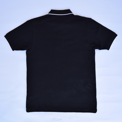 ポロシャツ（レコードワッペン）　ブラック　Lサイズ　WATERFALLオリジナル　メンズ　綿カノコ素材 4枚目の画像