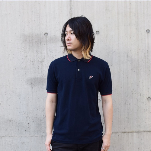 ポロシャツ（レコードワッペン） ネイビー Mサイズ WATERFALL