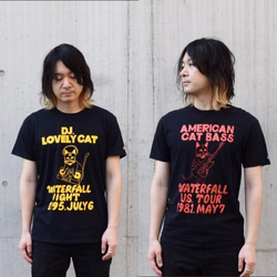 【夏の福袋（creema限定）】猫ツアーTシャツ2枚（サイズ各お選び頂けます。S、M、L）　WATERFALLオリジナル 1枚目の画像