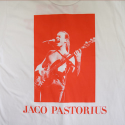 「JACO PASTORIUS」ver.2ジャズTシャツ（写真家・内山繁氏コラボ）ホワイト　Mサイズ　WATERFALL 2枚目の画像