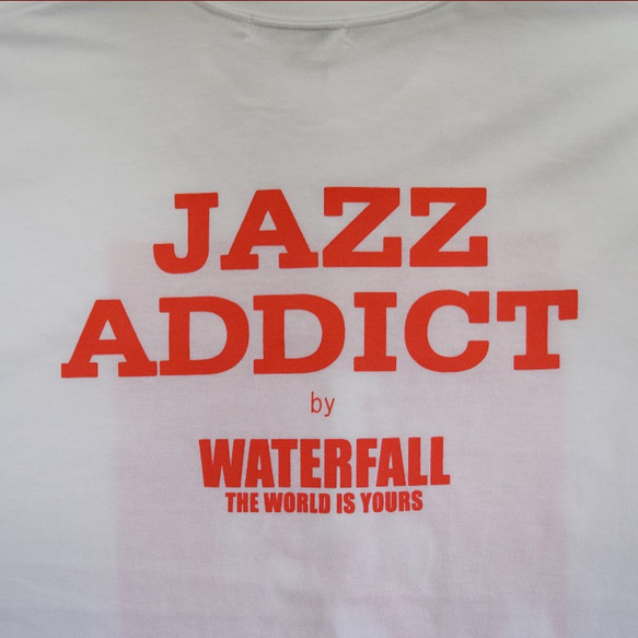 「JACO PASTORIUS」ver.2ジャズTシャツ（写真家・内山繁氏コラボ）ホワイト　Mサイズ　WATERFALL 6枚目の画像