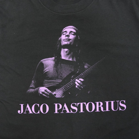 「JACO PASTORIUS」ver.4ジャズTシャツ（写真家・内山繁氏コラボ）ブラック　Sサイズ　WATERFALL 2枚目の画像