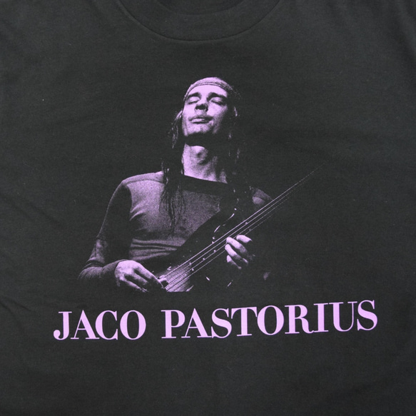 「JACO PASTORIUS」ver.4ジャズTシャツ（写真家・内山繁氏コラボ）ブラック　Lサイズ　WATERFALL 2枚目の画像