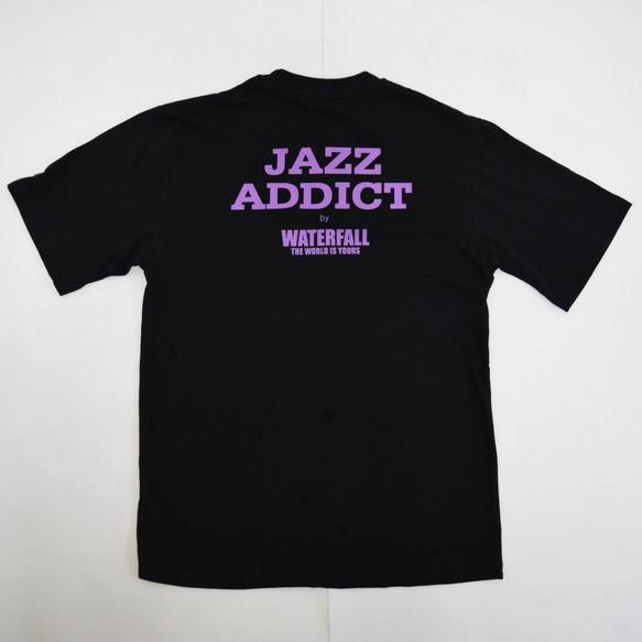 「JACO PASTORIUS」ver.4ジャズTシャツ（写真家・内山繁氏コラボ）ブラック　Lサイズ　WATERFALL 5枚目の画像