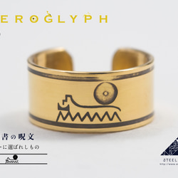 太陽神ラーに選ばれしもの」ヒエログリフリング 指輪・リング STEEL